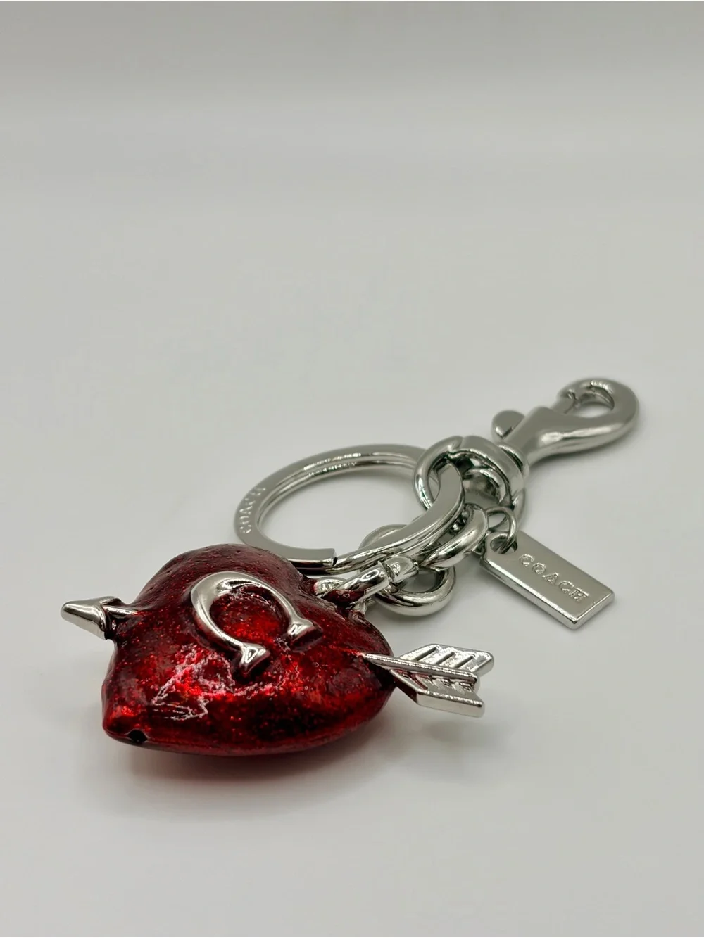 Trendy Red Heart Arrow Keychain Charm